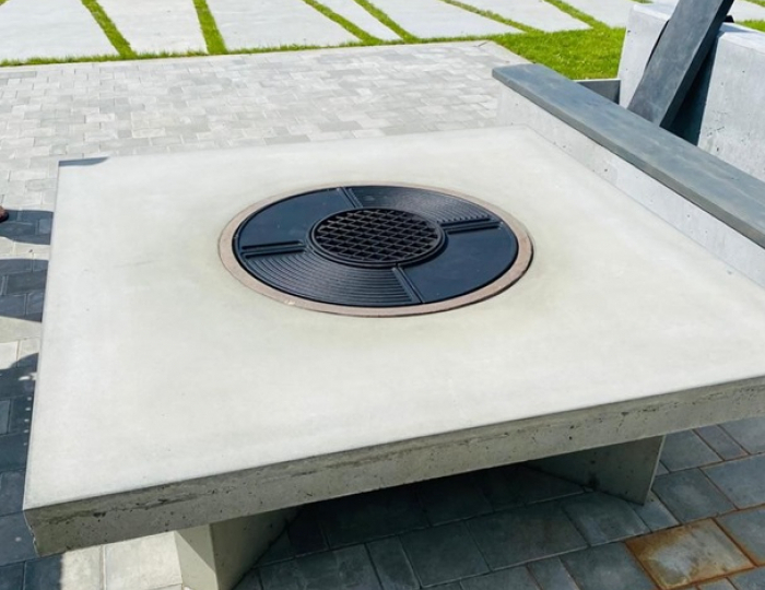 Гриль-барбекю бежевый