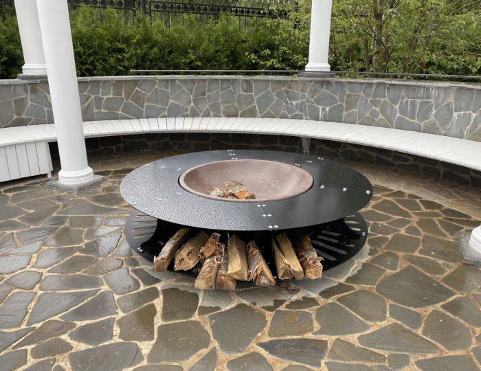 Костровая чаша с дровницей 1200 мм